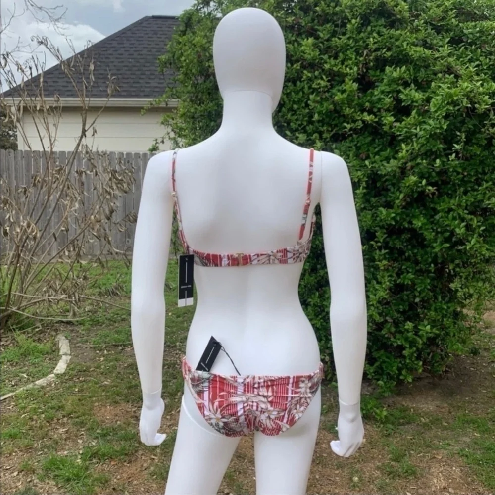 NWT Anthro Bikini Bottom Dolce Vita Tropical Print Cheeky Ruched Swim Bottom